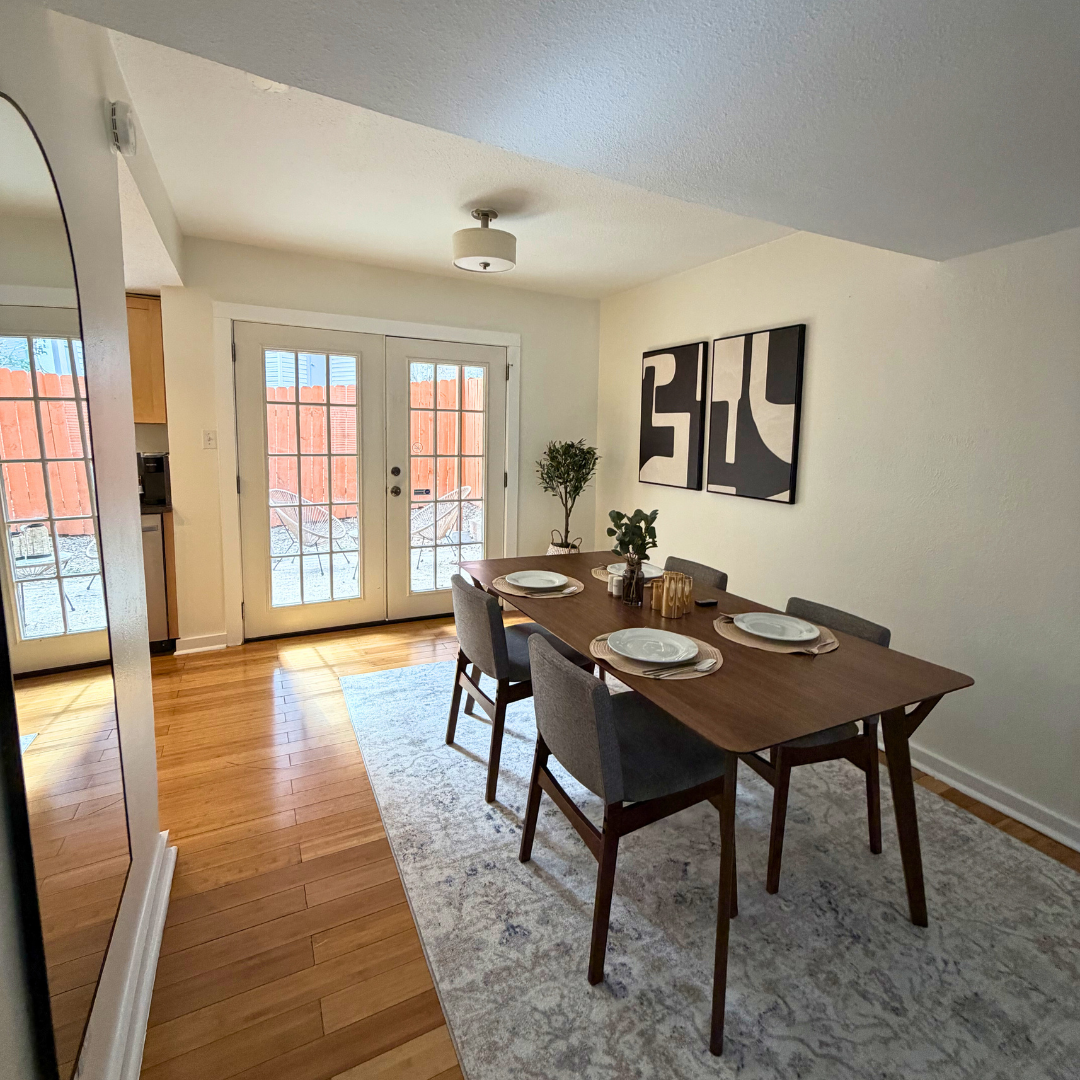 Dining area wiped down and organized