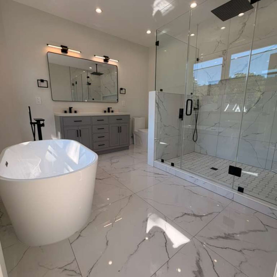 Bathtub and tile scrubbed during a deep cleaning visit